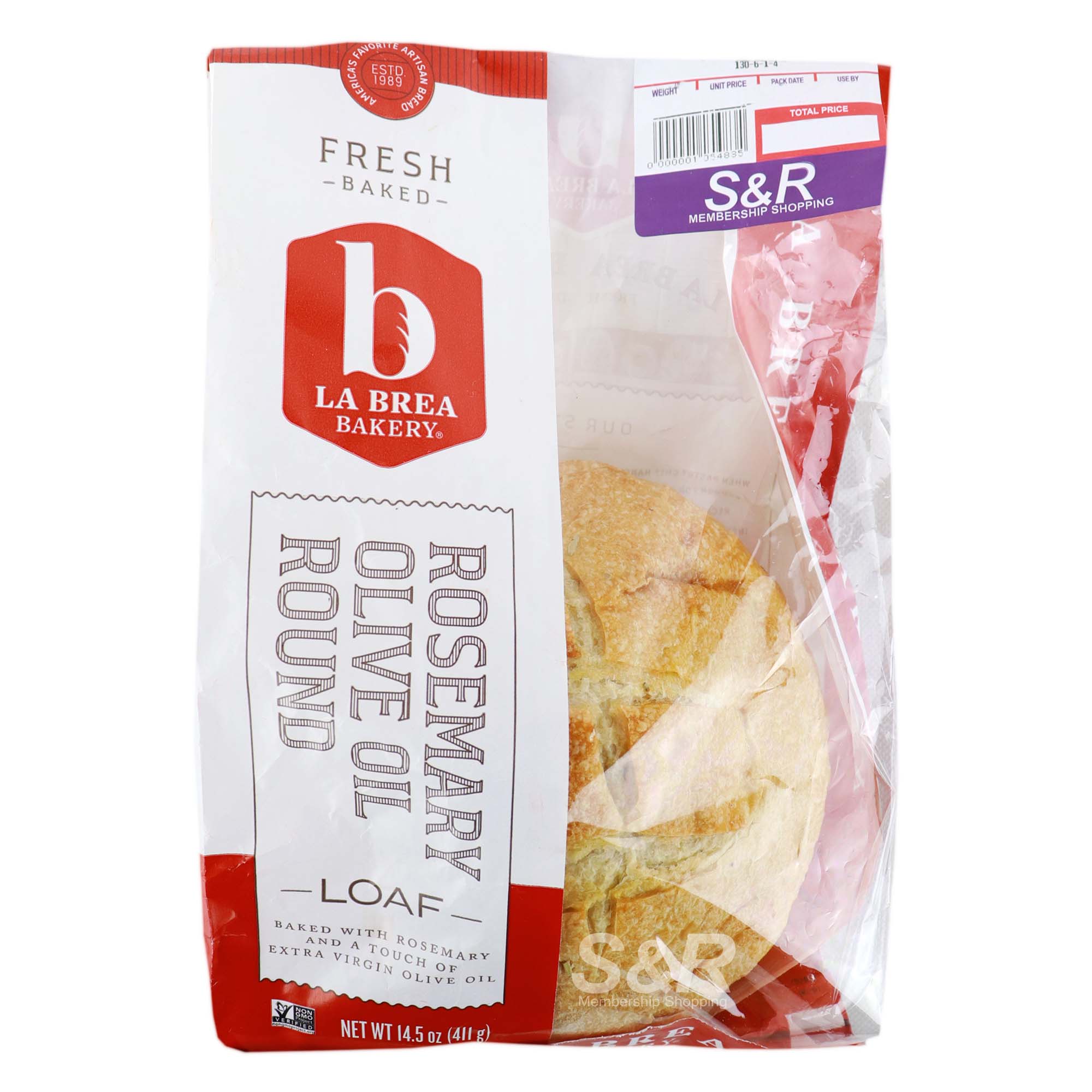 La Brea Bakery Olive Oil Round Loaf 411g La Brea Bakery Olive Oil Round Loaf 411g
